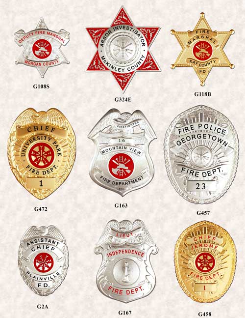 FIRE DEPT BADGES GAREL