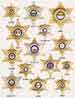 Sheriff Department  badges 6 point stars