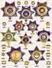 Sheriff Dept  badges 6 & 7  point enameled stars